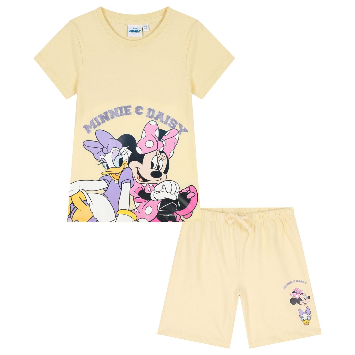 Girls Yellow Disney Minnie Mouse & Daisy Shorts Set, 1, hi-res