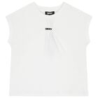 Girls White Logo T-Shirt, 2, hi-res
