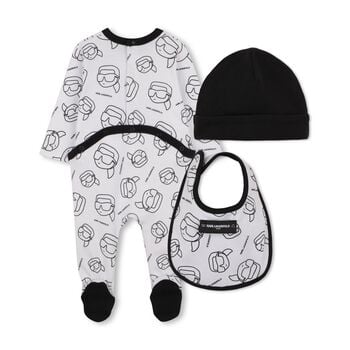 Baby Boys White & Black Ikonik Babygrow Gift Set