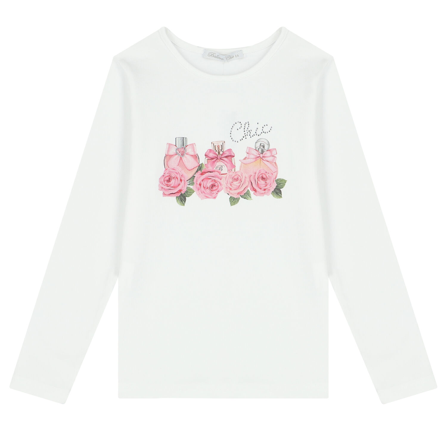 Girls Ivory & Pink Rose Print Skirt Set, 1, hi-res image number null