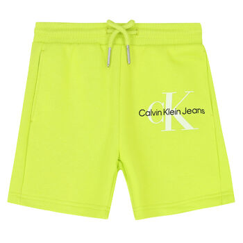 Boys Green Logo Shorts