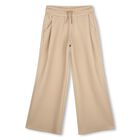 Girls Beige Logo Trousers, 1, hi-res