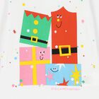 توب بنات بأكمام بالشعار باللون الأبيض , 1, hi-res