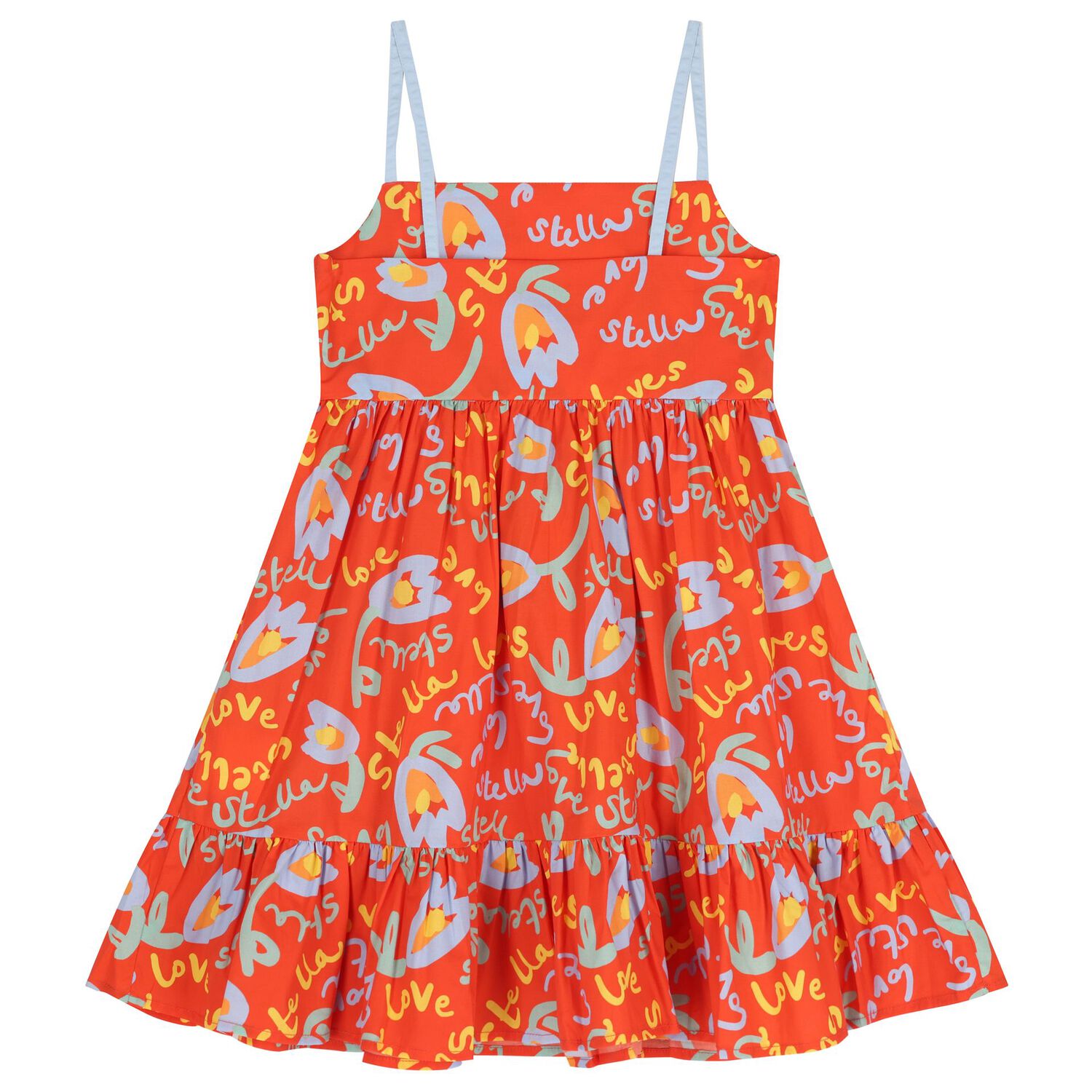 Girls Red Tiered Dress, 1, hi-res