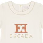 تي شيرت بنات بالشعار باللون العاجي, 1, hi-res