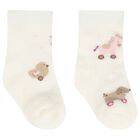 Baby Girls Pink & Ivory Socks ( 4 Pack ), 3, hi-res