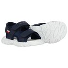 Boys Blue & White Logo Sandals, 1, hi-res