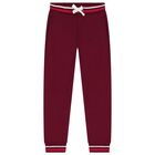 Girls Burgundy Logo Joggers, 1, hi-res