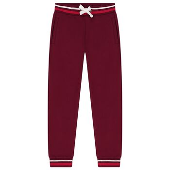 Girls Burgundy Logo Joggers
