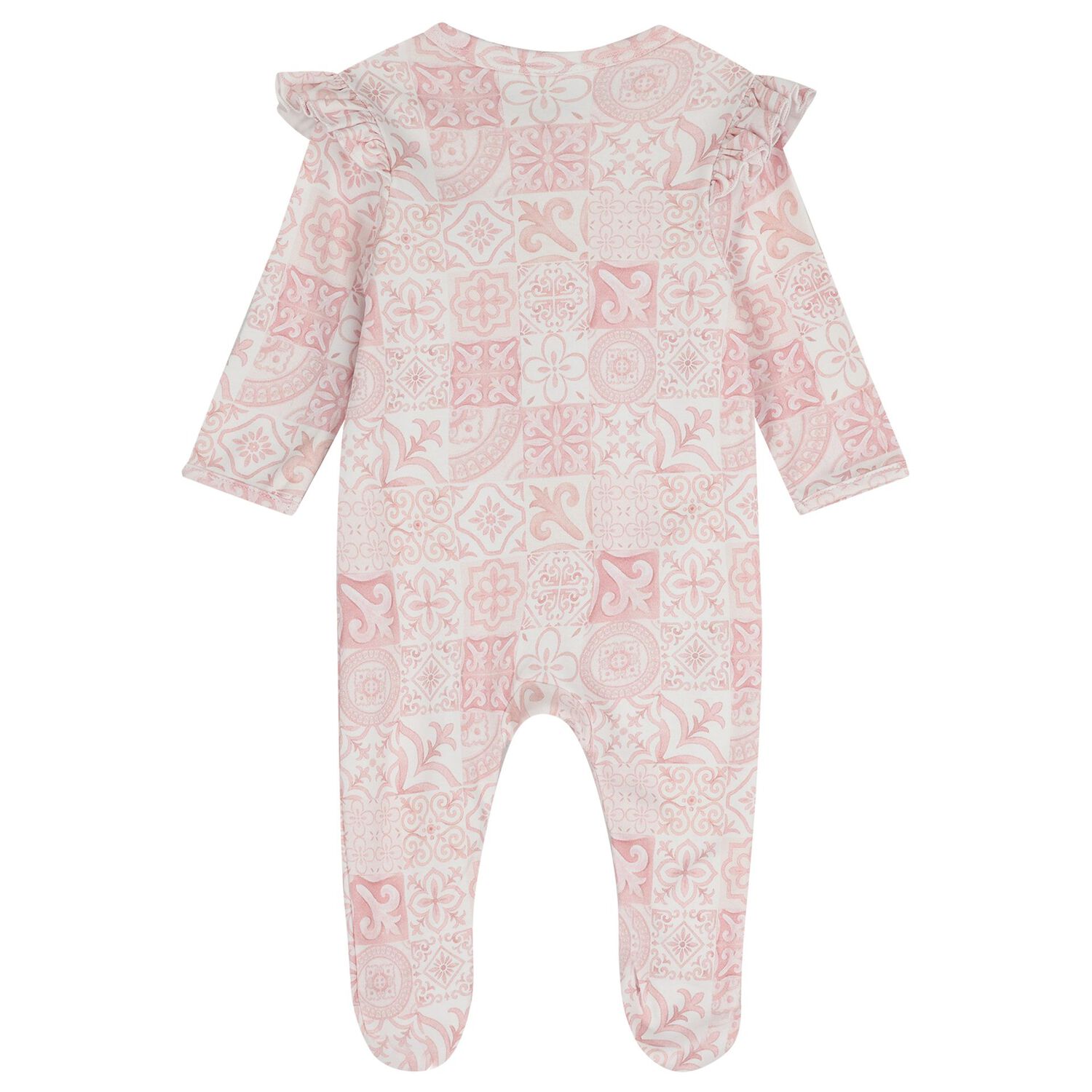 Baby Girls Pink & White Babygrow, 1, hi-res