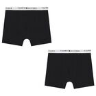 Boys Black Boxer Shorts ( 2-Pack ), 1, hi-res
