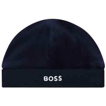 Baby Boys Navy Blue Logo Hat
