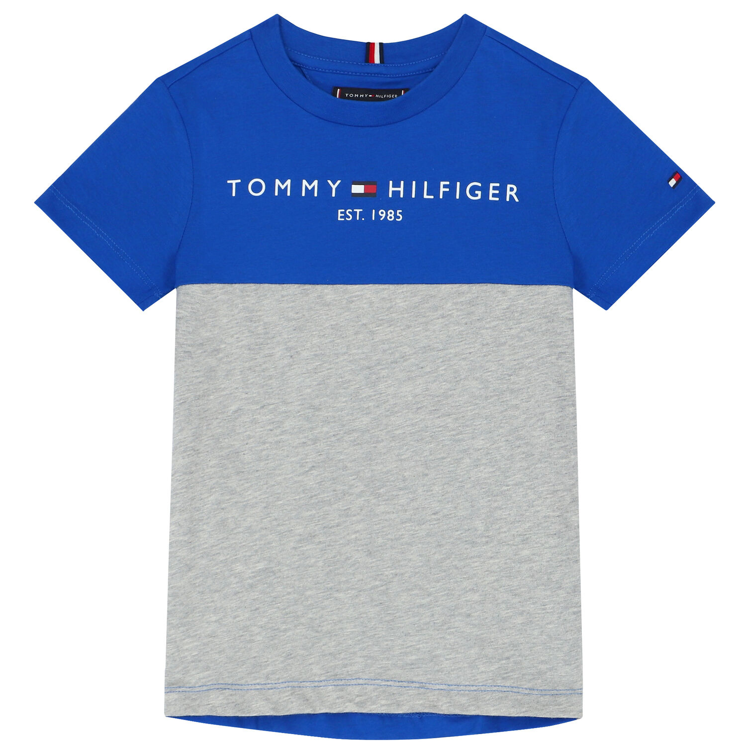 طقم شورت بالشعار باللون الازرق والرمادى للاولاد, 1, hi-res