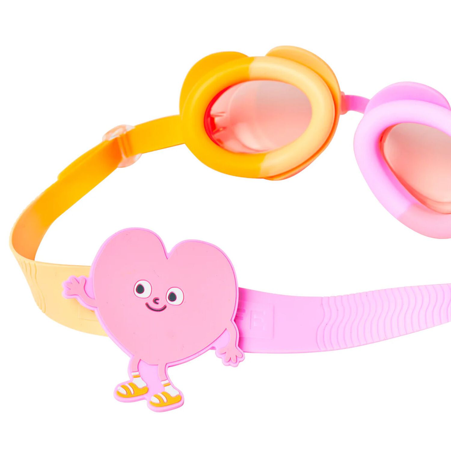 Girls Pink & Orange Poppy the Peach Swimming Goggles, 1, hi-res