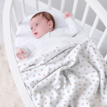 Baby Girls White Printed Blanket