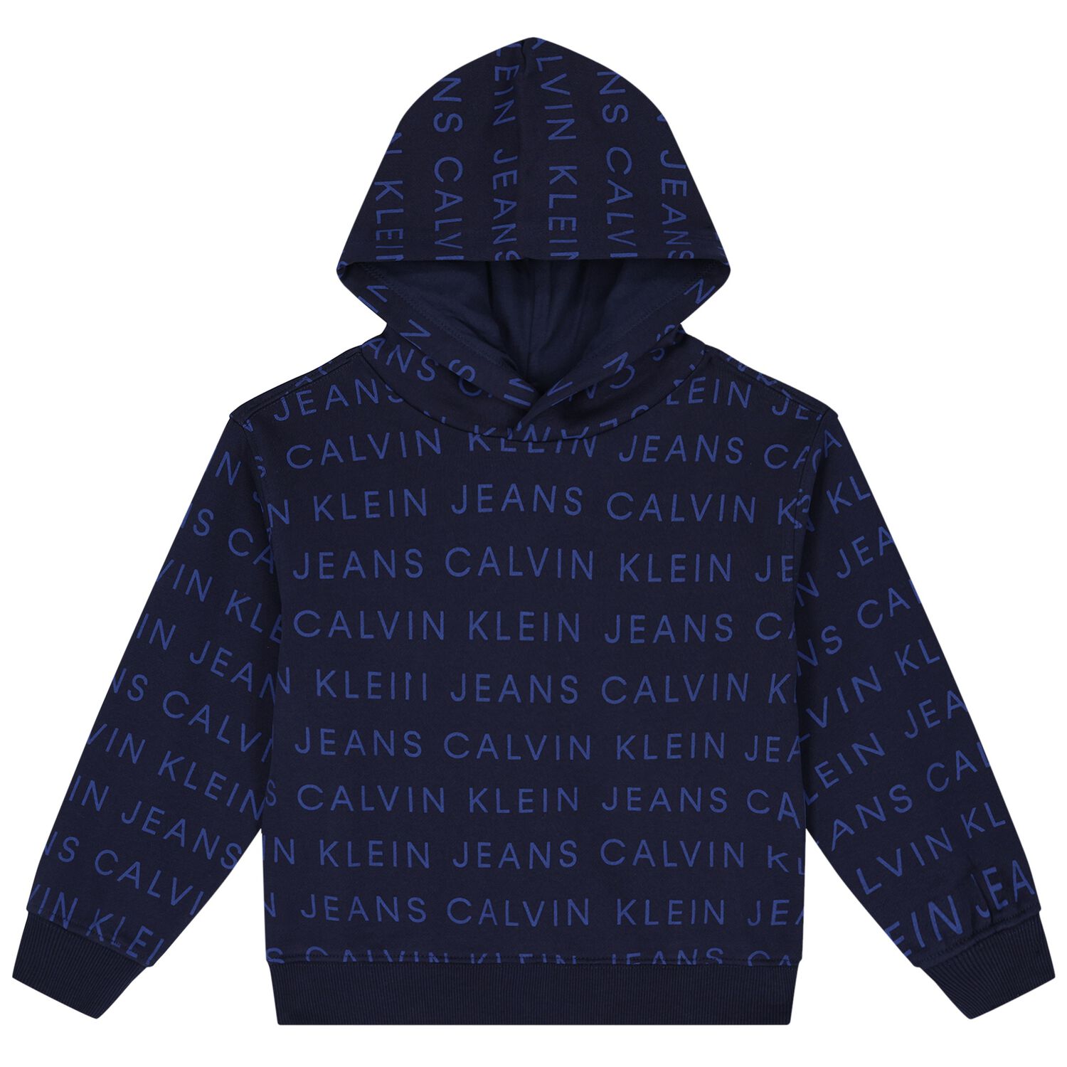 Boys Navy Blue Logo Hooded Top, 1, hi-res image number null