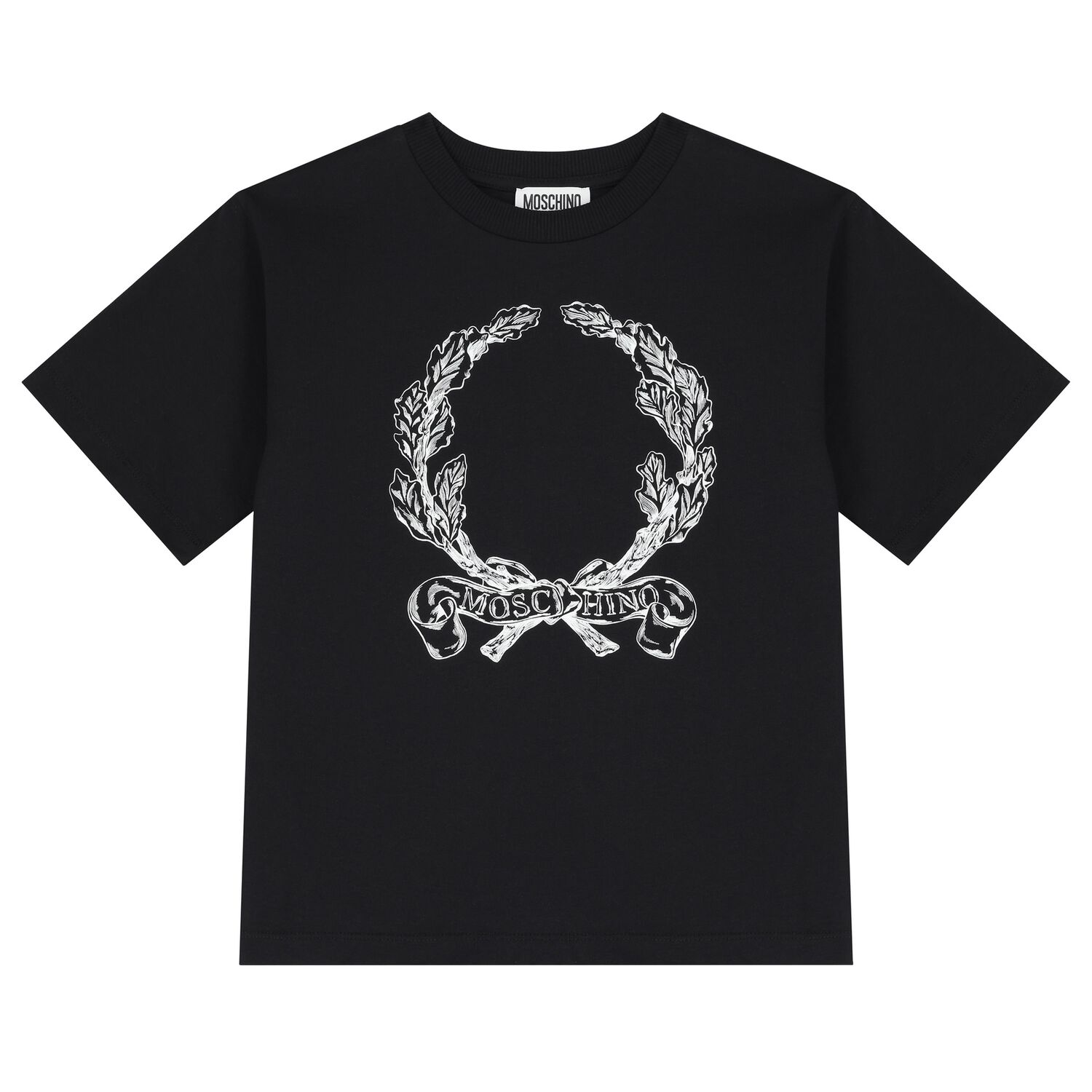 Black Logo Leaf Crest T-Shirt, 1, hi-res