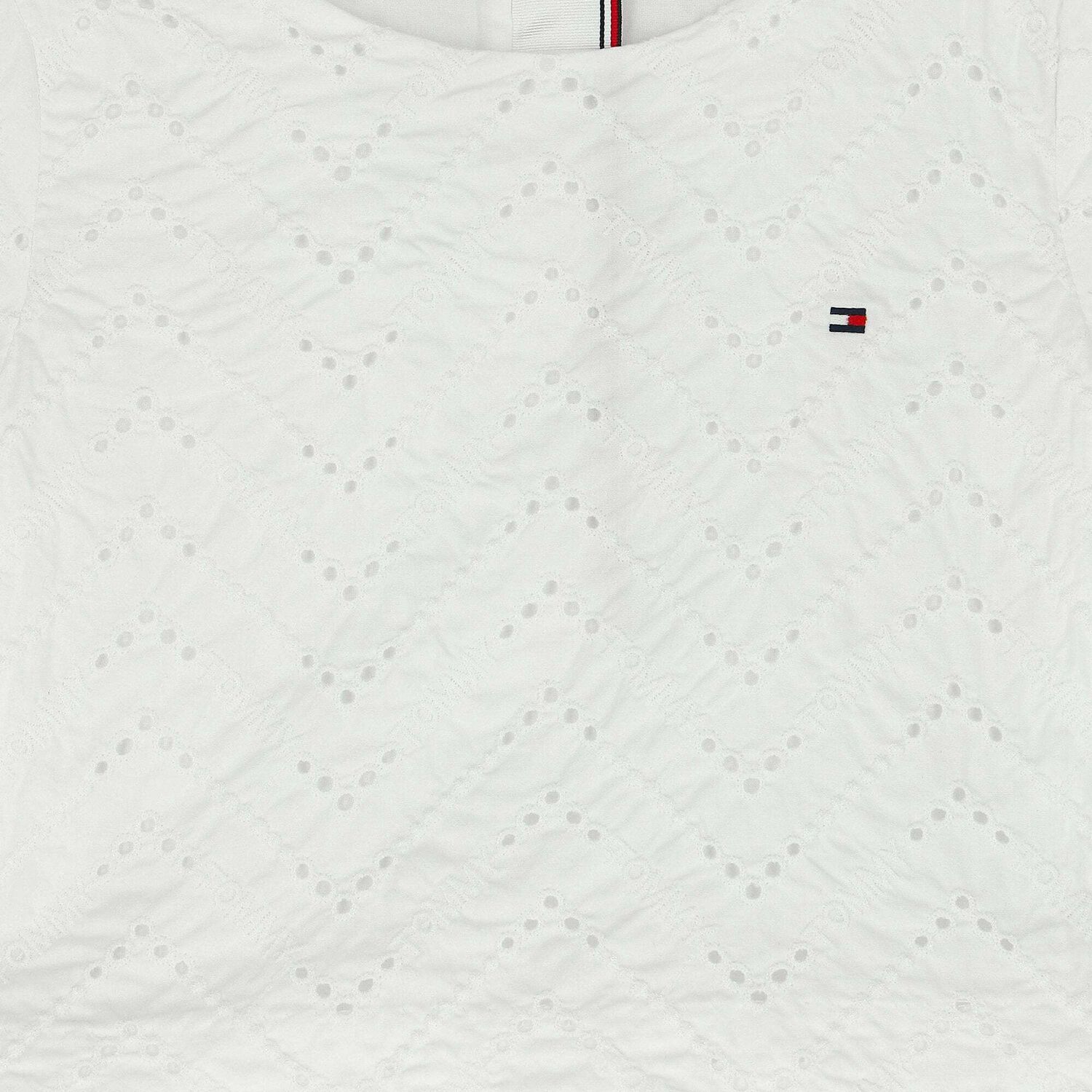 فستان بالشعار باللون الابيض للبنات, 1, hi-res