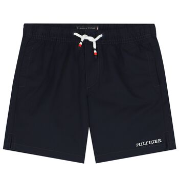 Boys Navy Blue Logo Shorts
