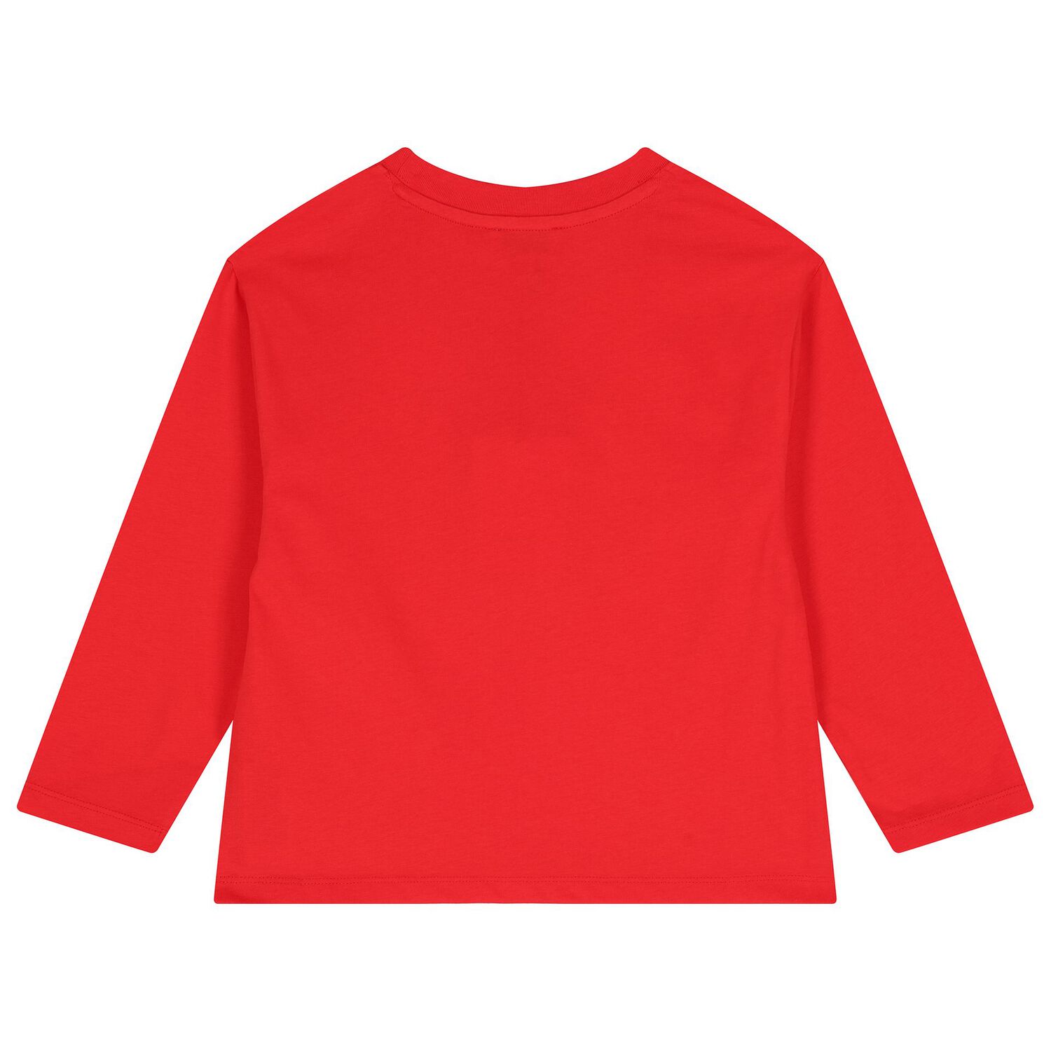 Girls Red Logo Long Sleeve Top, 2, hi-res
