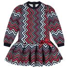 Girls Multi-Coloured Zig Zag Dress, 1, hi-res