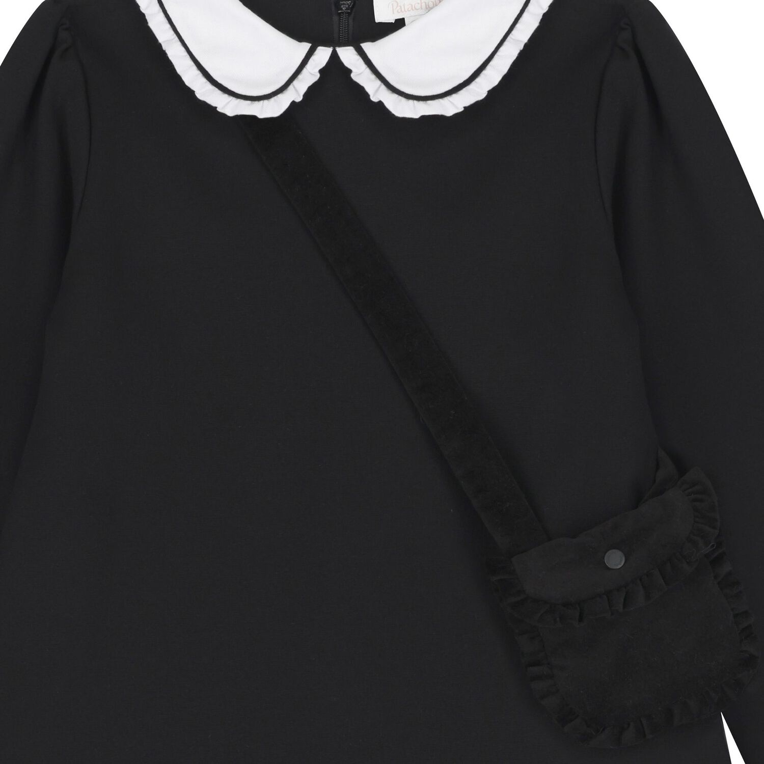 Girls Black Dress Set, 2, hi-res