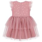 Girls Pink Tulle & Sequin Dress, 2, hi-res