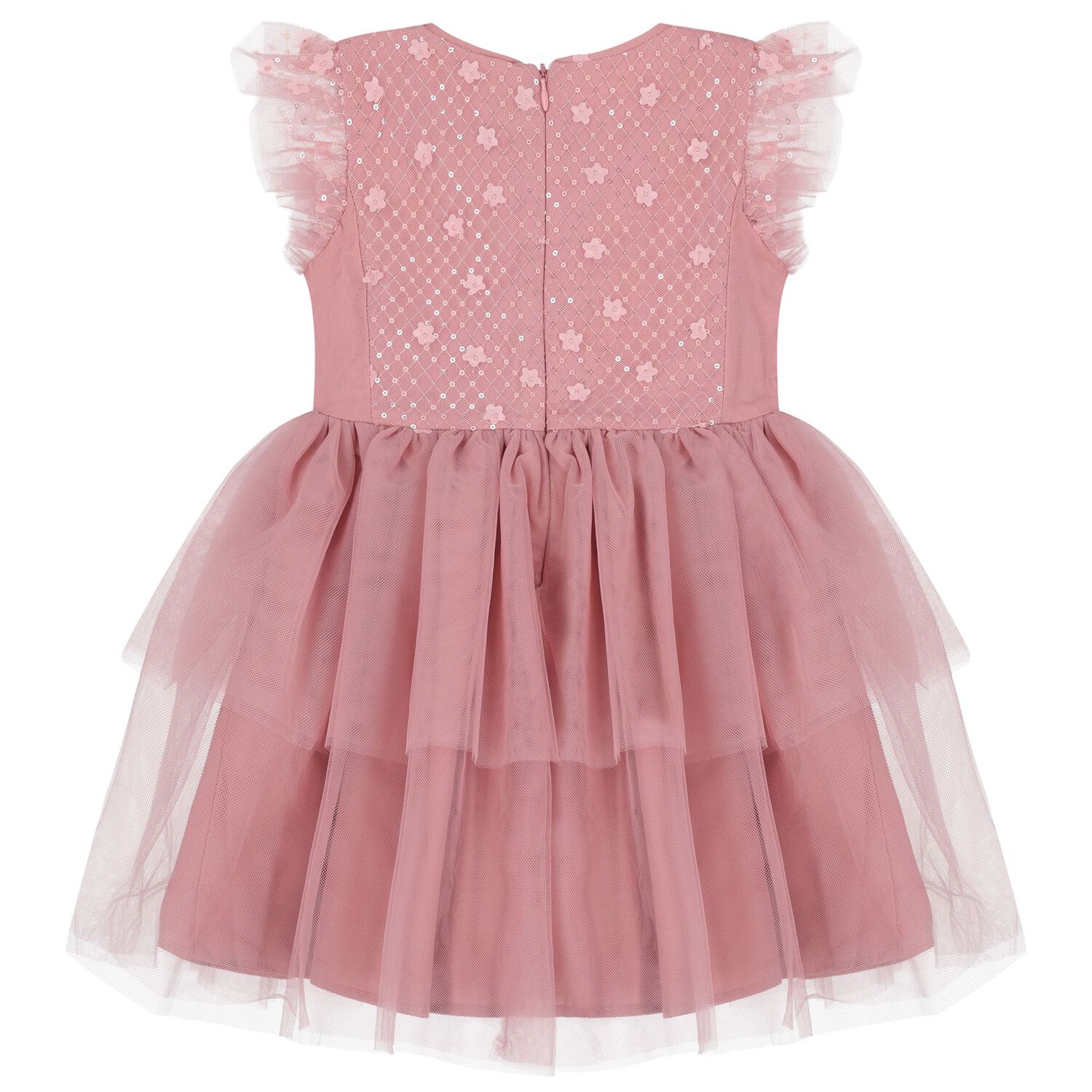 Girls Pink Tulle & Sequin Dress, 2, hi-res image number null