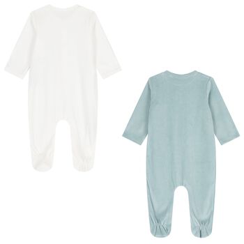 ملابس أطفال للأولاد الصغار بطبعة ديناصور باللونين الأبيض والأخضر (عبوة من قطعتين)