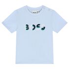 Baby Boys Pale Blue Logo T-Shirt, 1, hi-res