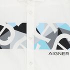 قميص أبيض بشعار للأولاد, 1, hi-res