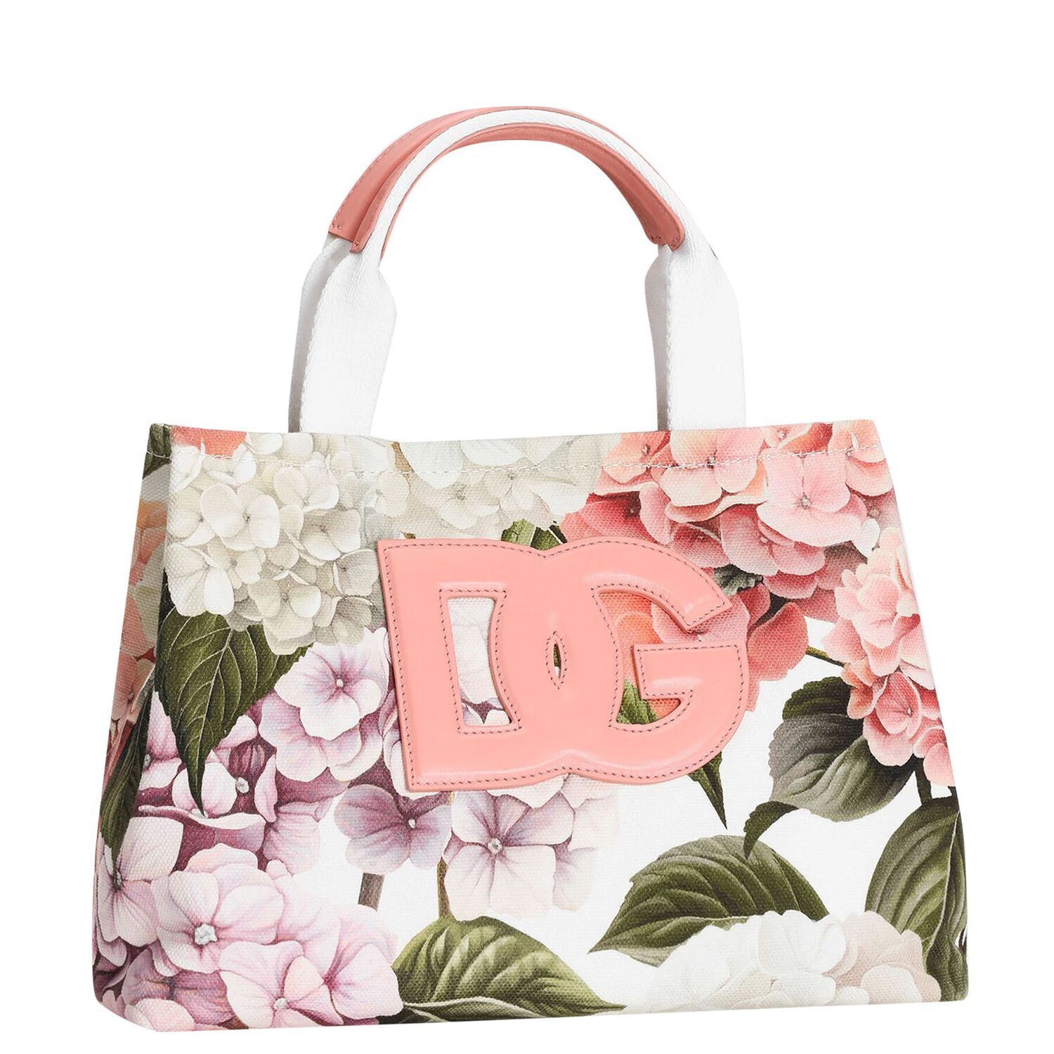 Girls Pink Floral Canvas Bag, 1, hi-res