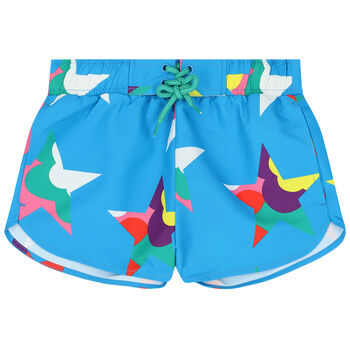 Girls Blue Star Swim Shorts