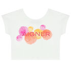 طقم فستان بالشعار باللون الأبيض والوردي, 1, hi-res