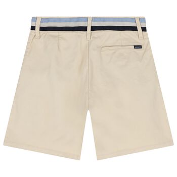 Boys Beige Logo Shorts