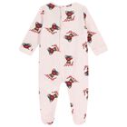 بدلة أطفال مزينة بشعار دب تيدي للبنات باللون الوردي, 1, hi-res