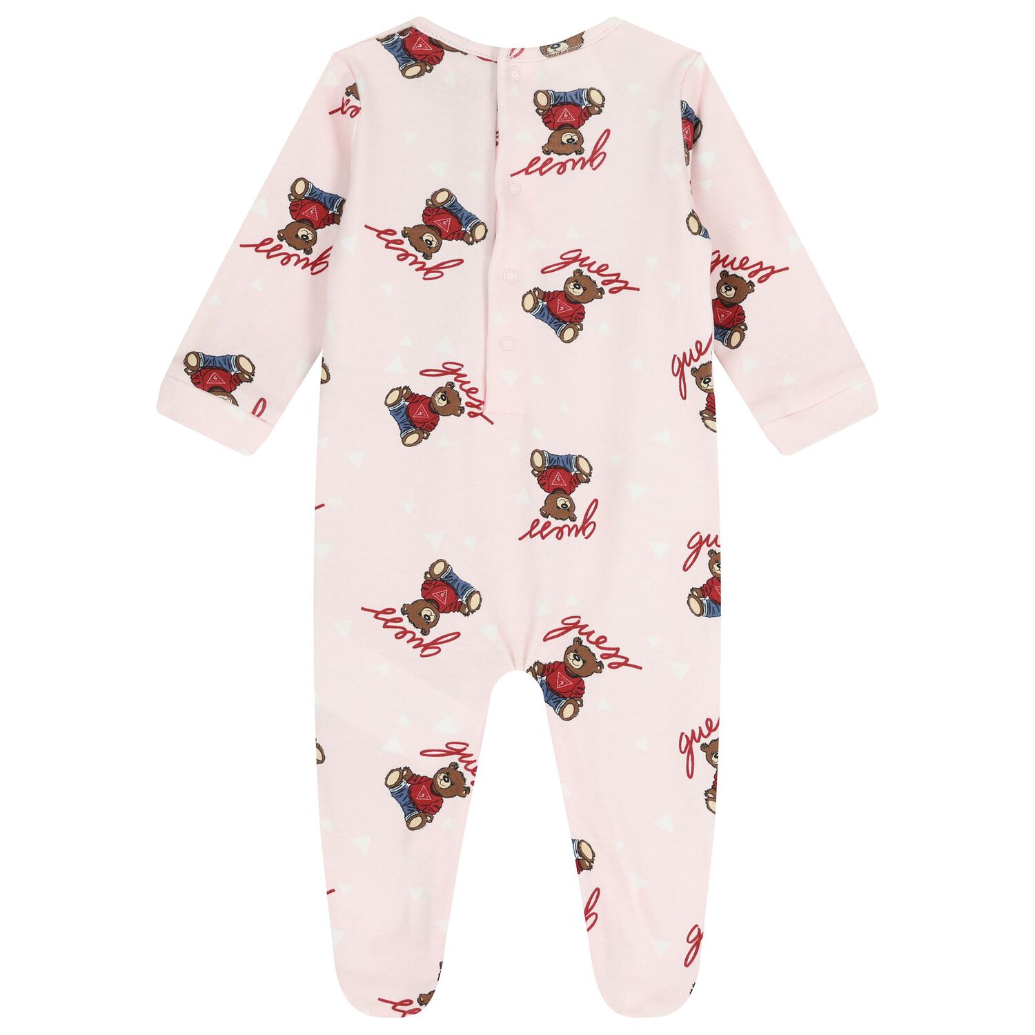 بدلة أطفال مزينة بشعار دب تيدي للبنات باللون الوردي, 1, hi-res