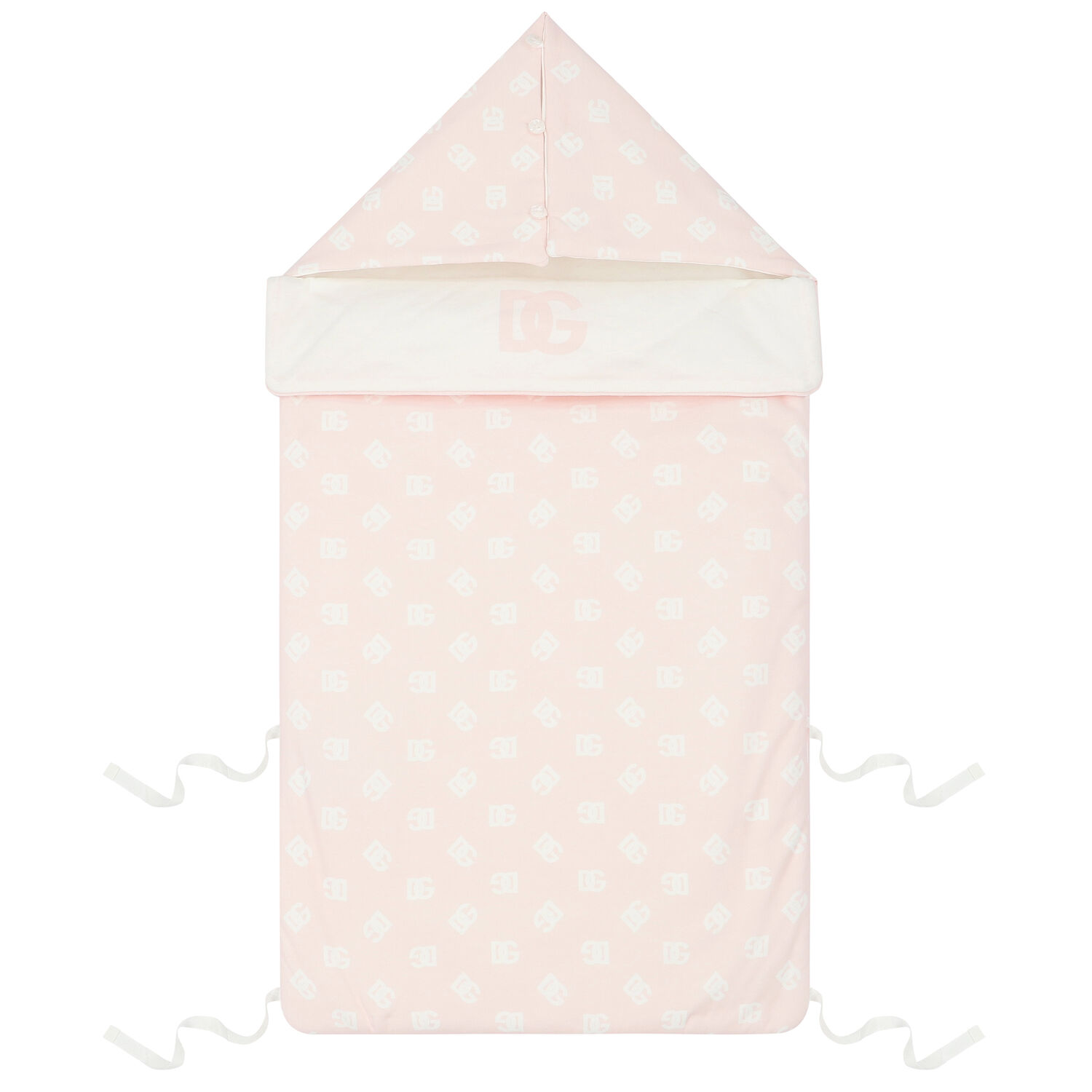 Baby Girls Pink & Ivory Logo Nest, 1, hi-res