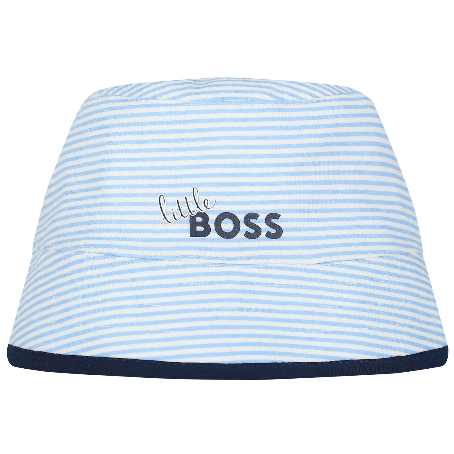 Baby Boys Blue & White Reversible Bucket Hat, 1, hi-res