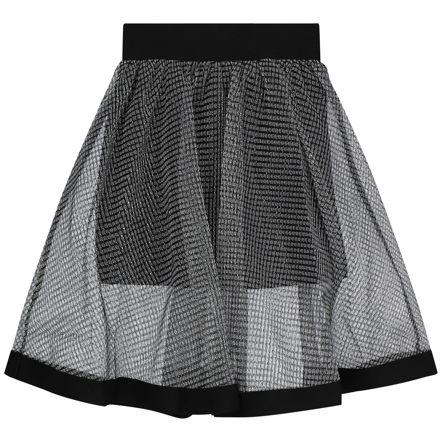 Girls Black & Silver Glitter Mesh Skirt, 1, hi-res image number null