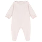 Baby Girls Pink Striped Collar Babygrow, 3, hi-res