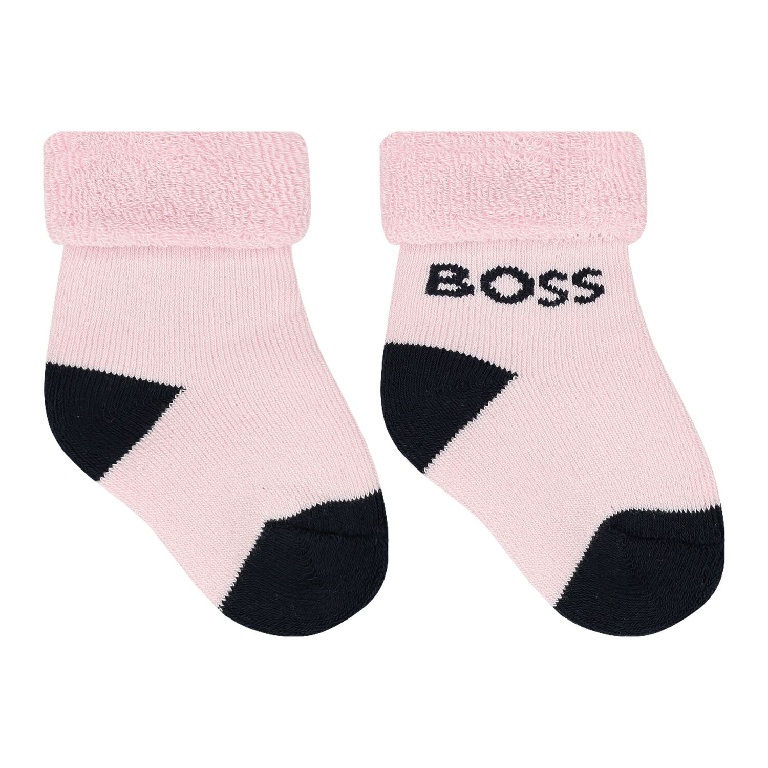 Baby Girls Pink, White & Black Logo Socks ( 3-Pack ), 1, hi-res