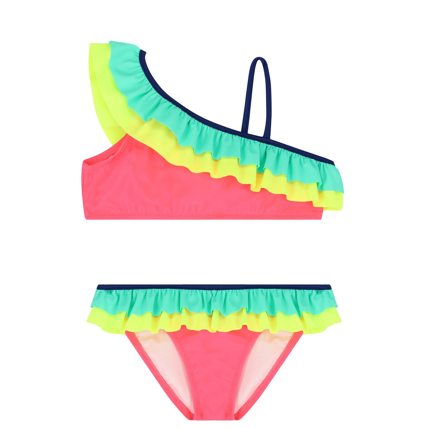 Girls Multi-Coloured Frill Bikini, 1, hi-res image number null
