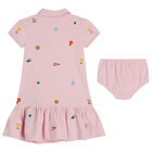 Baby Girls Pink Polo Dress Set, 1, hi-res