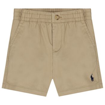 Baby Boys Beige Logo Shorts