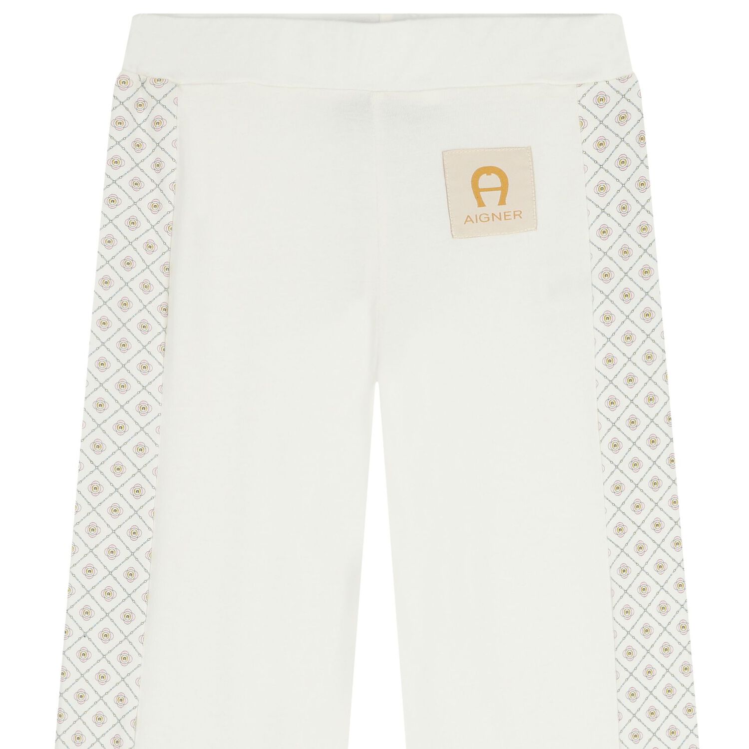 Girls Ivory Logo Trousers, 1, hi-res