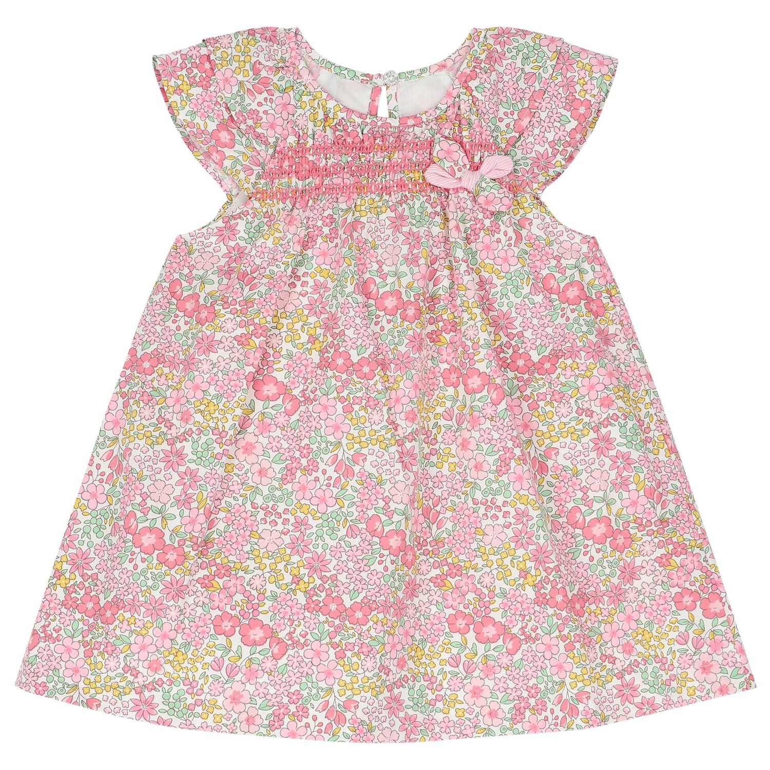 Baby Girls Pink Liberty Floral Dress Set, 1, hi-res