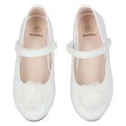 Girls White Flower Shoes, 1, hi-res