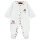 White & Beige Teddy Bear Babygrow, 1, hi-res