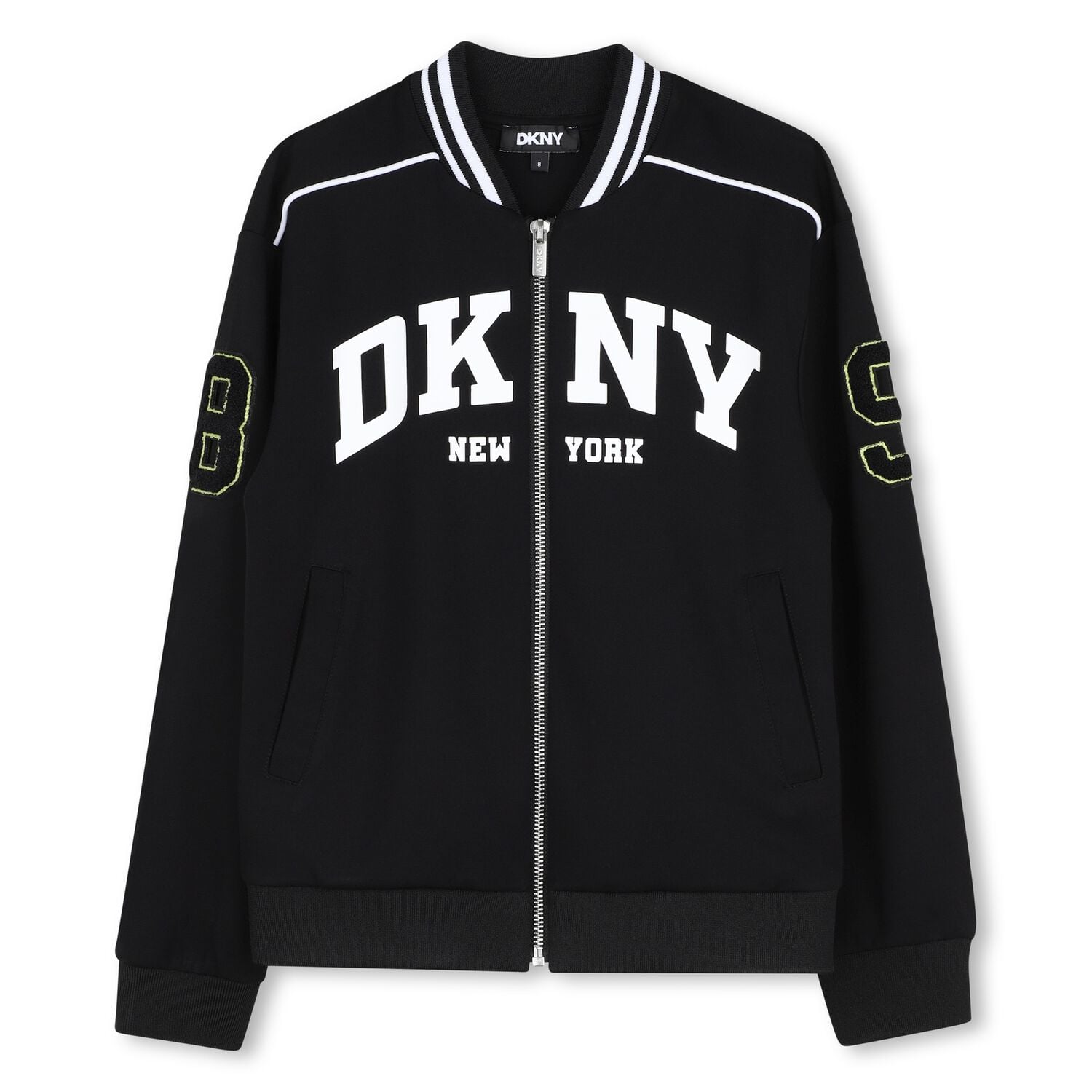 Boys Black Logo Zip Up Top, 1, hi-res